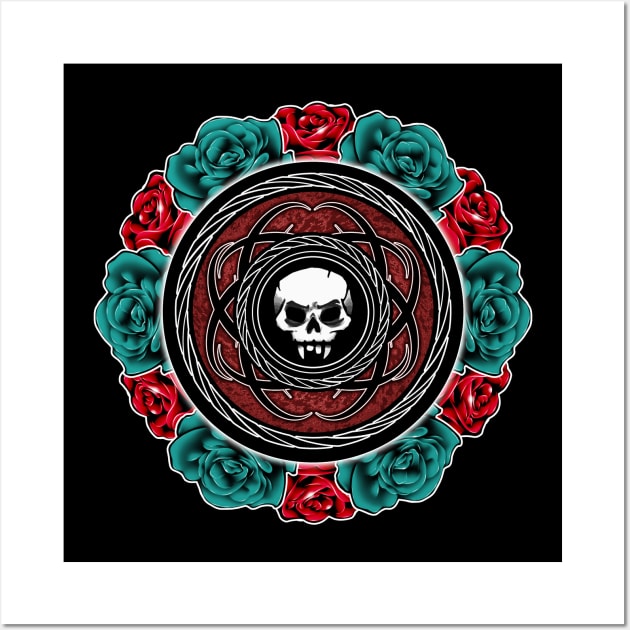 Skull and Flowers Wall Art by mrpsycho